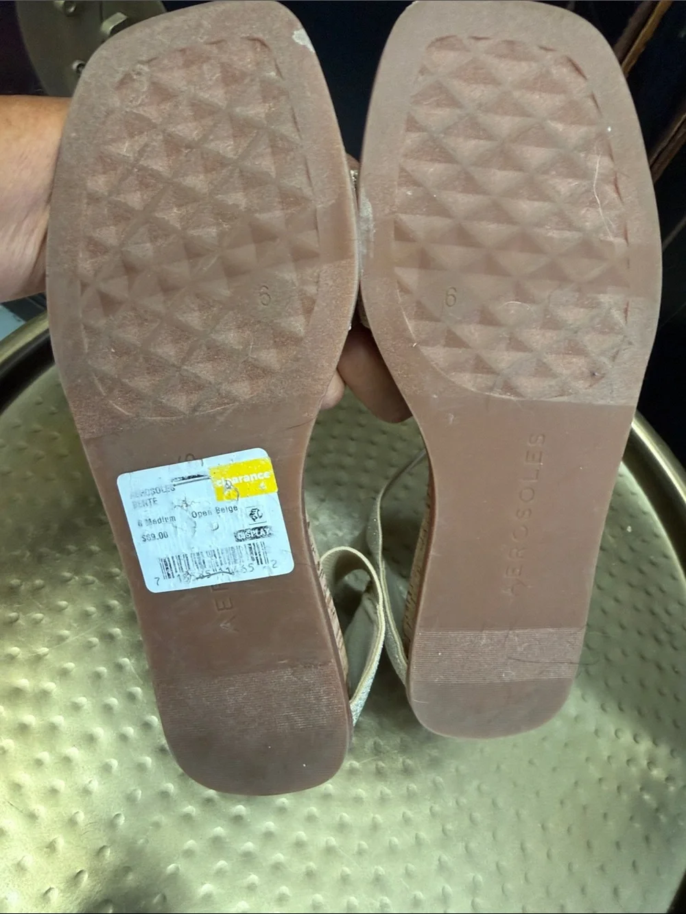 Aerosoles Gold Sandals NWOT